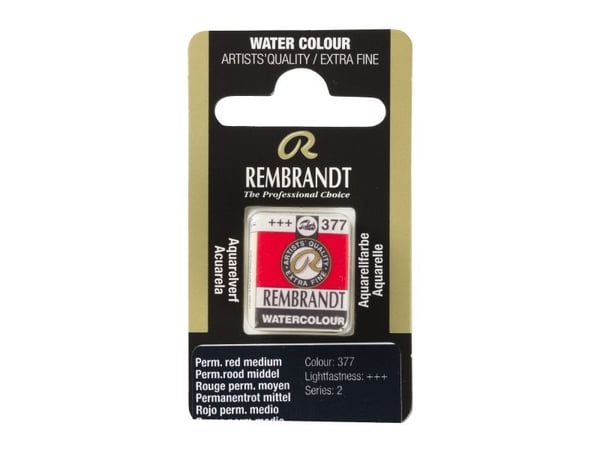 Rembrandt akvarellfärg Pan Permanent Red Medium 377