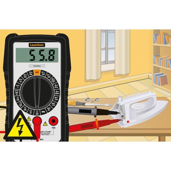 Laserliner MultiMeter, Digitaalinen yleismittari, Kädessä pidettävä yleismittari, 0.1 - 300 V, 0,1 - 300 V, 1.2% + 10 Digits, 1.2% + 10 Digits