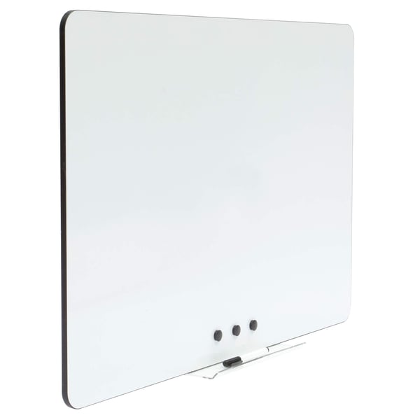 Whiteboard rammeløs 117x87 cm hvid - inkl. 30 cm pennebakke, 1 marker og 3 magneter