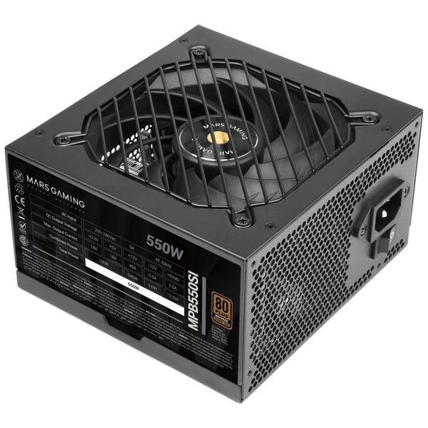 Mars Gaming MPB550SI, 550 W, 220 - 240 V, 47 - 63 Hz, 5 A, Aktiivinen, 100 W