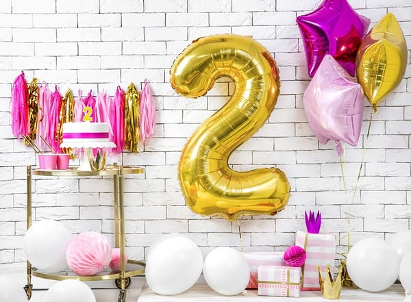 PartyDeco SCU3-2-019B, Ljus, Guld, Vit, 1 styck