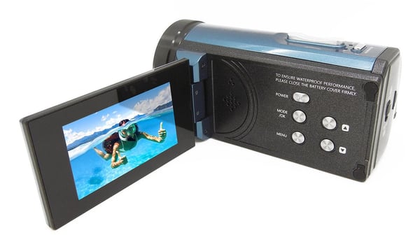 Easypix Aquapix WDV5630 - Videokamera - 4 K / 30 fps - 13.0 MP - flashkort - undervatten upp till 5 m - gråblå