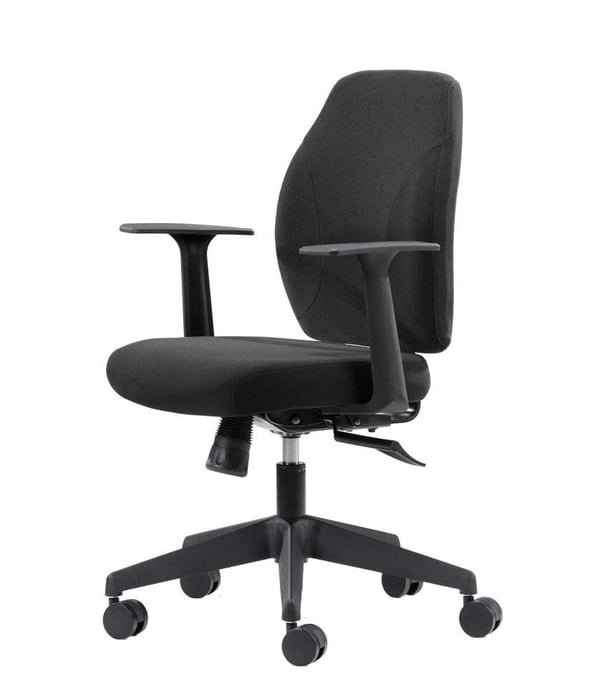 Kanadisk Ergo Eco 1 kontorstol, svart - ekskl. armlener