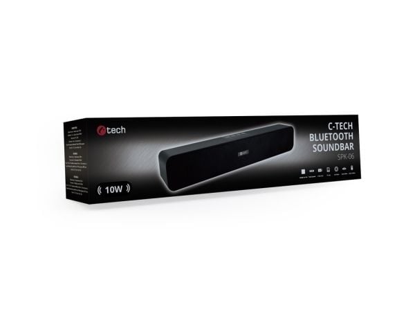 C-TECH SPK-06, 10 W, 10 W, Musta, Langallinen & langaton, 375 mm, 55 mm