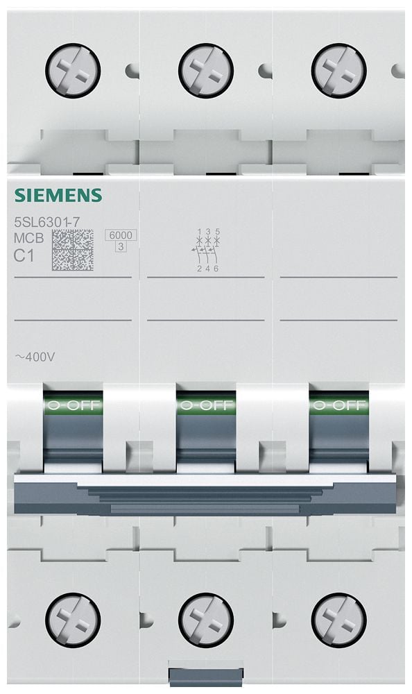 Siemens 5SL63017 5SL6301-7 Ledningssikkerhetsafbryder 1 A 400 V