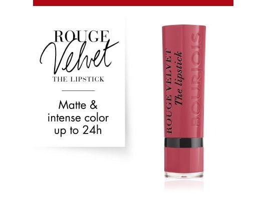 Bourjois Rouge velvet lipstick, Rød, Hyppink Chic, 1 farger, Fuktighets krem, Unisex, Matte