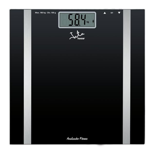 JATA Mod. 531, Elektronisk personvekt, 180 kg, 100 g, Sort, kg, lb, firkant