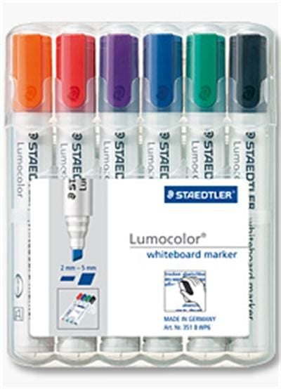 Staedtler 351 B WP6, 6 stykker, Svart, Blå, Grønn, Oransje, Rød, Fiolett, Hvit, Hvit, Polypropylen (PP), 2 mm