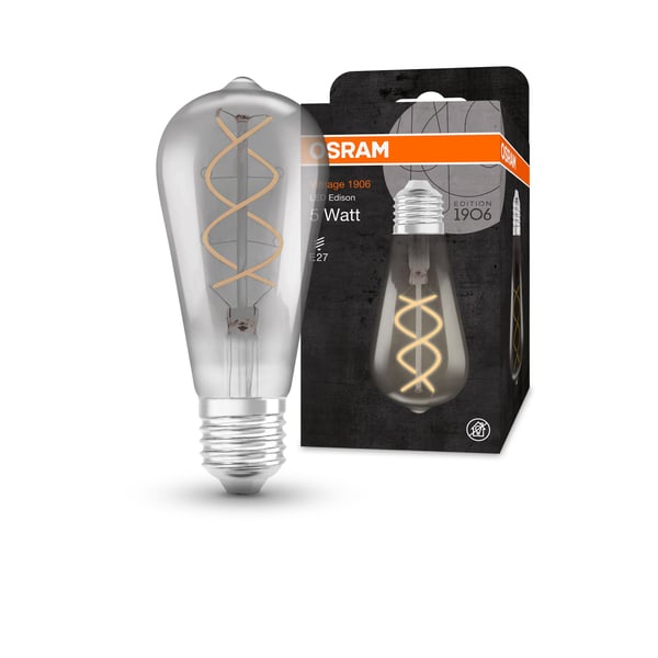 OSRAM Vintage 1906 Edison - LED hehkulamppu - muoto: ST64 - kirkas viimeistely - E27 - 4 W (vastaa 16 W) - luokka G - lämmin mukavuusvalo - 1800 K ...