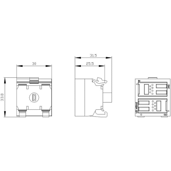 Siemens 3SU14011ME201DA1 3SU1401-1ME20-1DA1 anslutningsmodul IP20 1 st., 19 g, 80 mm, 65 mm, 55 mm