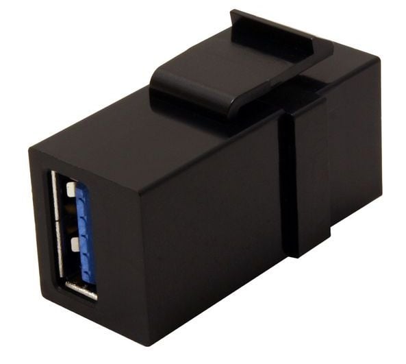 VALUE 25.99.8207, Platt, Svart, USB A, USB A, Honkoppling, Honkoppling