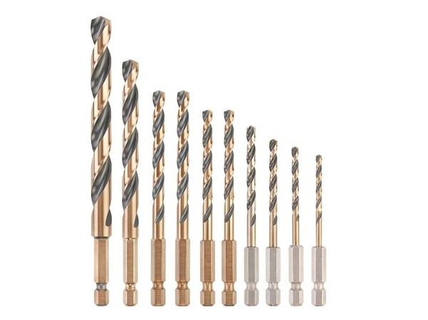 DeWALT DT20620-QZ metallborrsats HEX 3-10 mm, 10 st., svart och guld