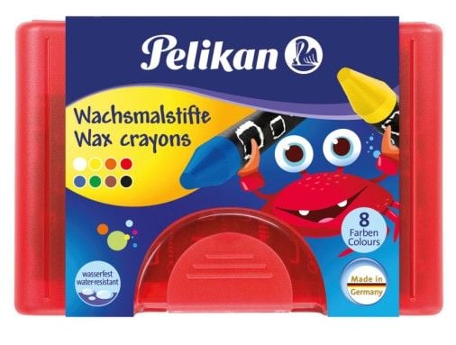 Pelikan 723148, 8 stykker, Sort, Blå, Brun, Grønn, Oransje, Rød, Hvit, Gult, Sort, Blå, Brun, Grønn, Oransje, Rød, Hvit, Gult, Rund, Spiss, Boks