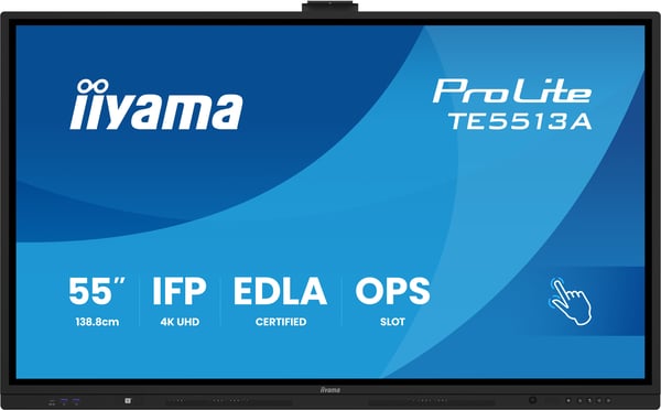 iiyama TE6513A-B1AG interaktiv skjerm 64.5" 4K UHD 500 cd/m², svart