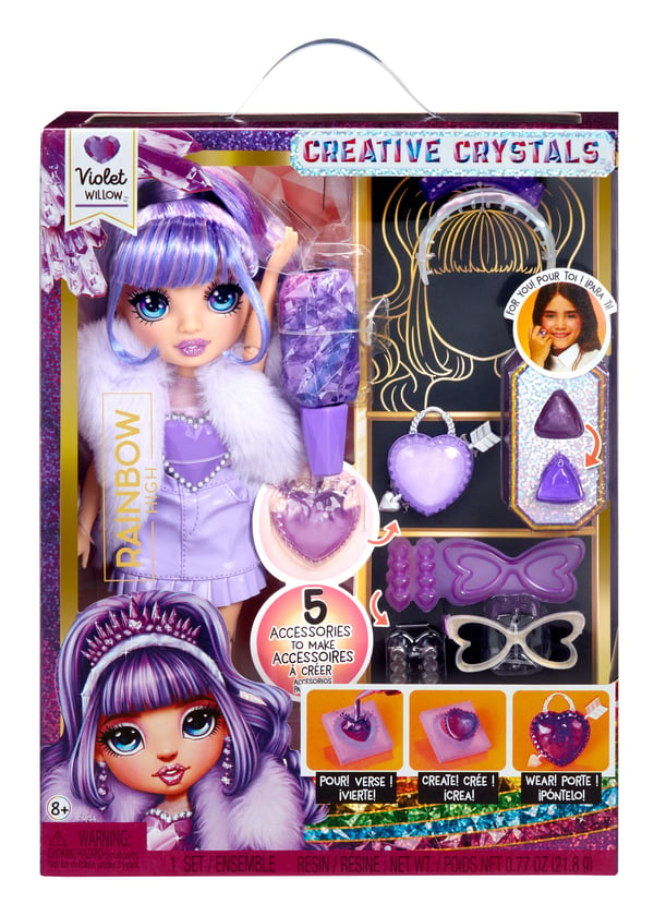 Rainbow High Creative Crystals Fashion Doll- Violet, Modedocka, Flicka, 8 År, 280 mm, Multifärg