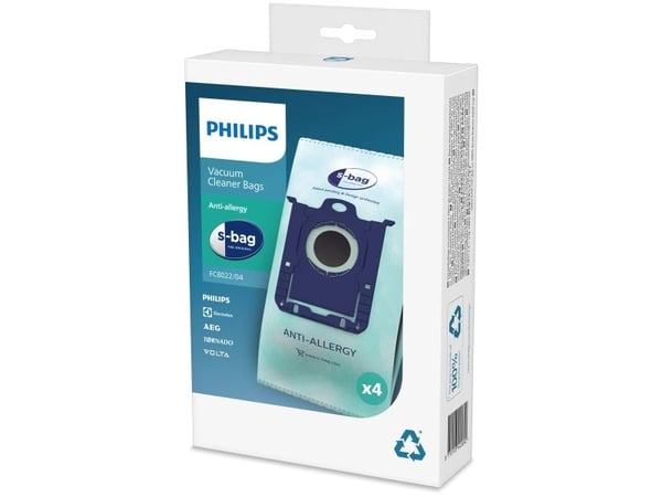 Philips s-bag 4 pölypussia Pölynimurin pölypussit, Pölypussi, Synteettinen, 3 L, 5000 Series, Performer Active - XD51xx, FC8563, FC8574 - FC8579, F...