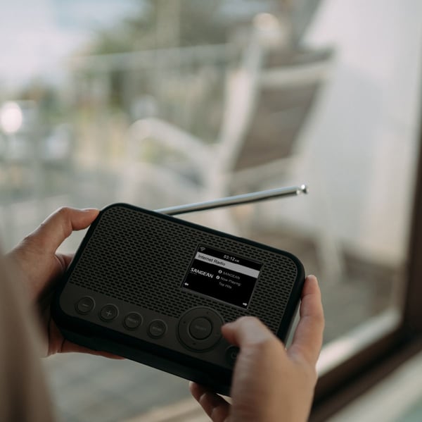 Sangean WFR-39 internetradio DAB FM oppladbar grå/svart