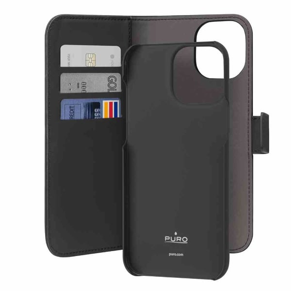 PURO PUIPC15P67BOOKC3BLK, Lommebok-etui, Apple, iPhone 15 Pro Max, 17 cm (6.7"), Svart