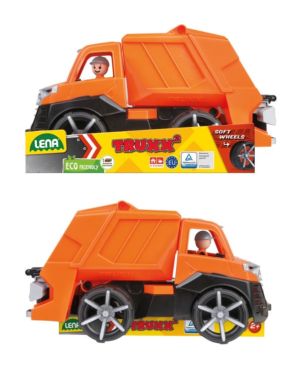 Lena TRUXX SM04534, Søppelbil, 2 år, Gummi, Stål, Oransje