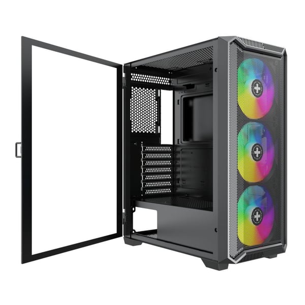 Xilence XILENT BLADE II X613 midtower-datorchassi ATX, svart, härdat glas