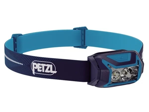 Petzl Actik Core, Pannbandsficklampa, Blå, Knappar, Batterinivå, IPX4, LED