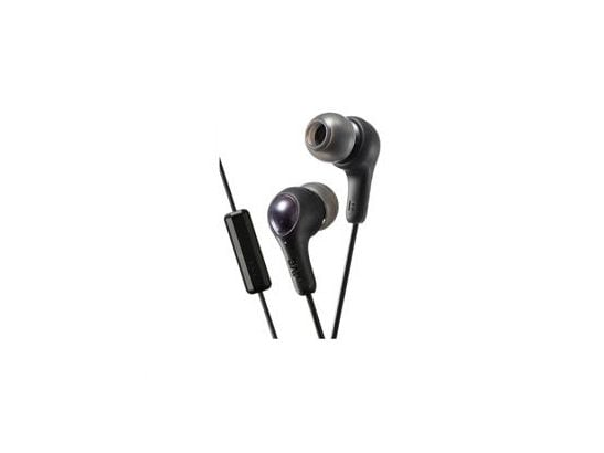 JVC HA-FX7M Gumy PLUS - Ørepropper med mikrofon - i øret - kablet - 3,5 mm jakk - lydisolerende - svart