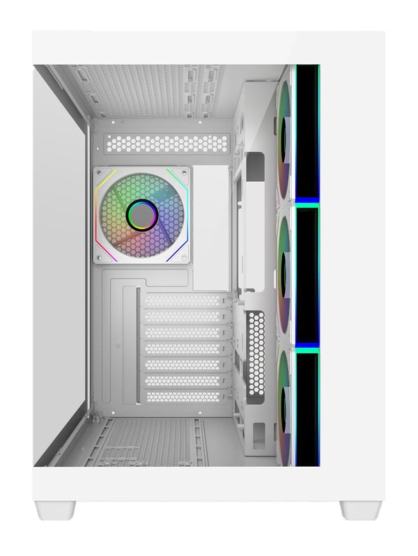Cooler Master Elite 681 - Mid tower - ATX - sidepanel med vindu (herdet glass) - ingen strømforsyning (ATX) - hvit - USB/lyd