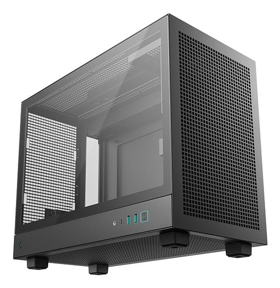 DeepCool CH160 PLUS tietokonekotelo Micro-ATX/Mini-ITX karkaistua lasia, musta