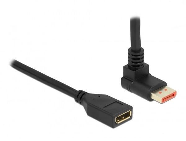 Delock - DisplayPort-förlängningskabel - DisplayPort (hane) uppåtvinklad till DisplayPort (hona) - DisplayPort 1.4 - 1 m - 8K60 Hz (7680 x 4320) st...