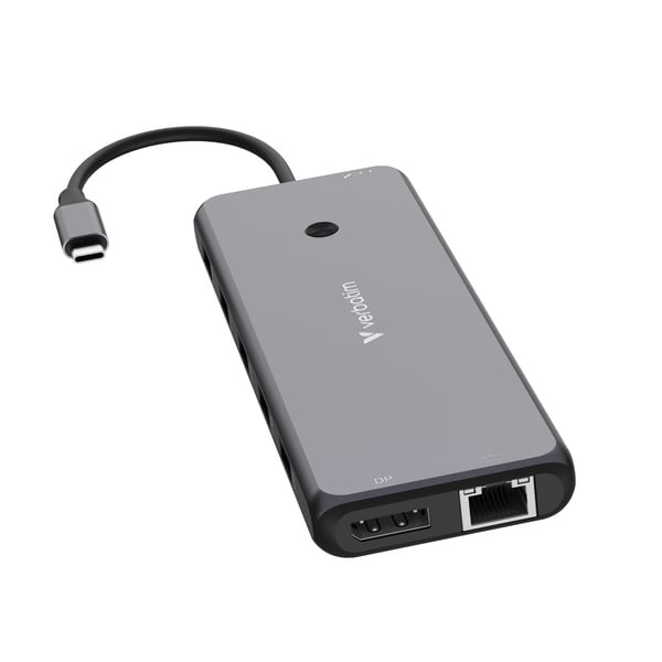 Verbatim CMH-13, USB Type-C, 3,5 mm, DisplayPort, HDMI, RJ-45, USB 2.0, USB 3.2 Gen 1 (3.1 Gen 1) Type-A, USB 3.2 Gen 2 (3.1 Gen..., 10000 Mbit /s,...