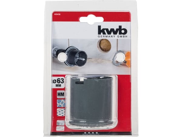 kwb 499436, Single, Borr, Keramiska, Betong, Natursten, Gipsskivor, Plast, Svart, Volframkarbid (TC), 5,5 cm
