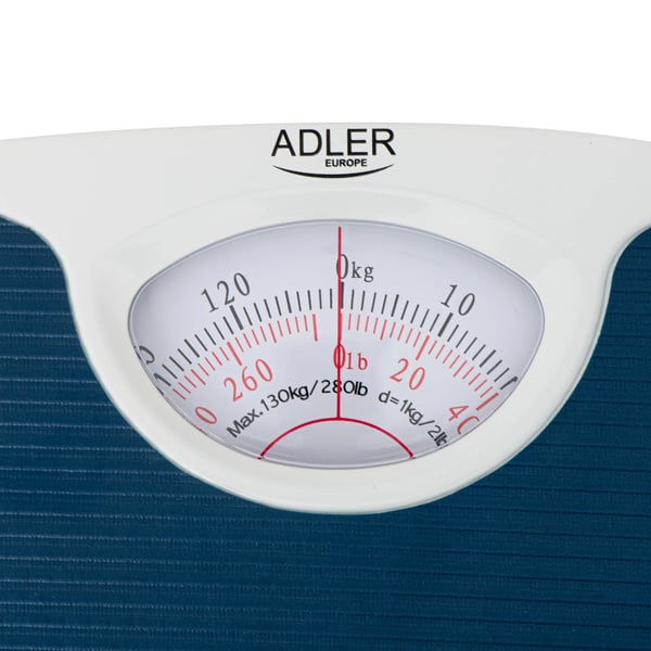 Adler AD 8151B mekanisk personvåg 130 kg, 1000 g noggrannhet, blå