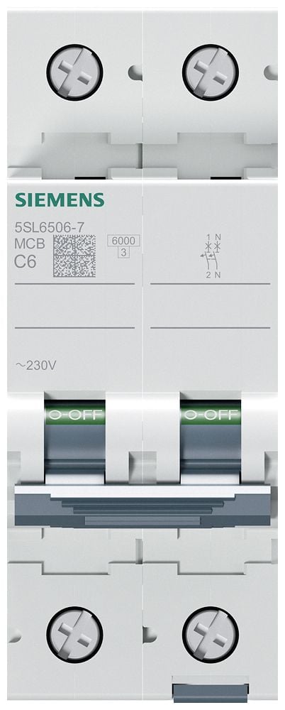 Siemens 5SL65067 5SL6506-7 Ledningssikkerikkerhedsafbryder 6 A 230 V