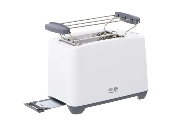 Adler AD 3216 brödrost 750 W 2 skivor, grå/vit