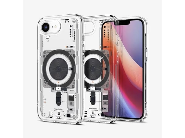 Spigen Ultra Hybrid Neo One (MagFit), Etui, Apple, iPhone 16e, 15,5 cm (6.1"), Svart, Gjennomsiktig