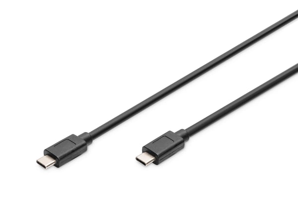 ASSMANN - USB-kabel - USB-C (hane) till USB-C (hane) - USB 3.1 Gen 2 - 1 m - formpressad, stöd för 4K - svart