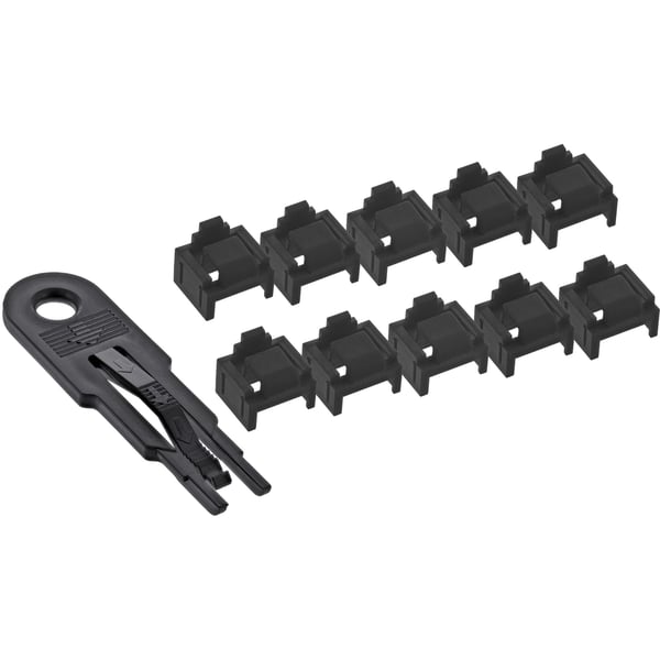 InLine 55722I, Portblockerare + nyckel, RJ-45, Svart, Plast, 10 st, 200 mm