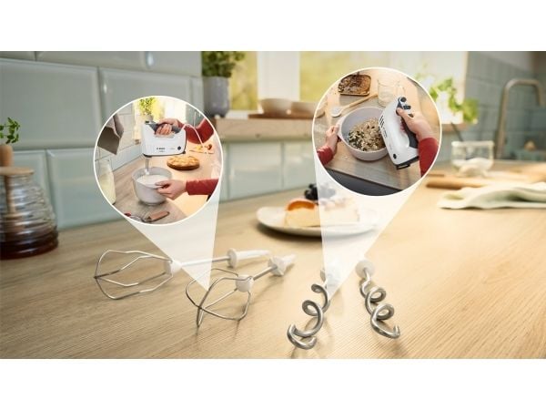 Bosch MFQ37400, Håndmikser, Grå, Hvit, Miksing, 1,3 m, Jekk, 750 W