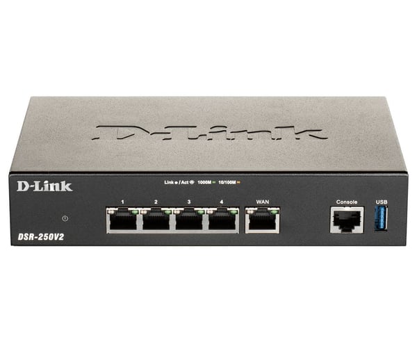 D-Link DSR-250V2, 802.11g, Ethernet LAN, Musta, Pöytä-/tolppareititin