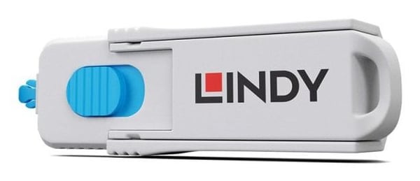 Lindy 40320, Portblokkering + nøkkel, HDMI, Blå, Grå, Akrylonitril-butadien-styren (ABS), 1 stykker, Polybag