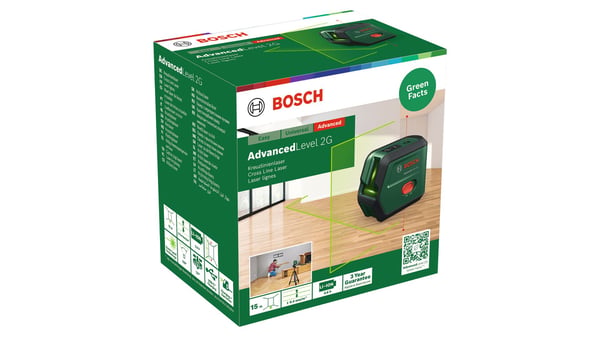 Bosch AdvancedLevel 2G krysslinjelaser, grønn