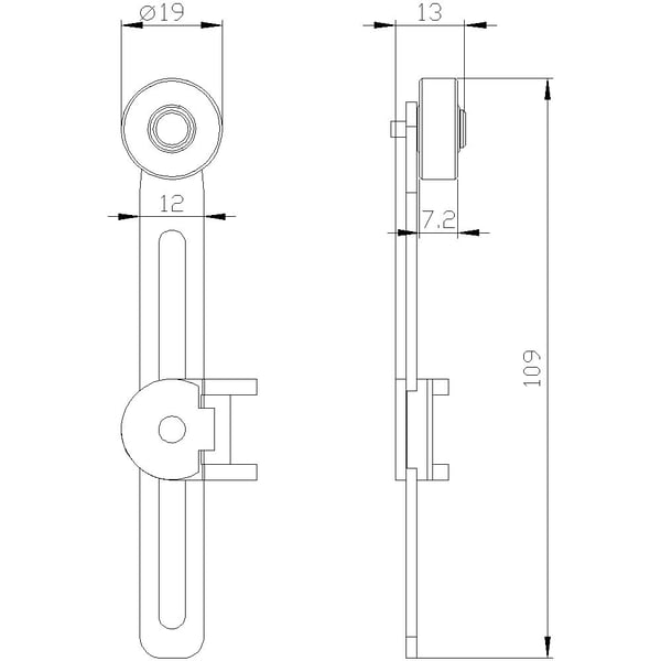 Siemens 3SE50000AA53 3SE5000-0AA53 Kääntövarsi Kääntötanko, Ruostumaton terästanko, Ruostumaton teräsrulla 1 kpl.