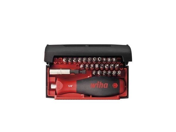 Wiha WH09393, 27 kpl, Kuusikolmio, Ruuviavain, Momenttisetti, Torx, T8H, T10H, T25H, T30H, T15H, T20H, T27H, T40H, 1/4, 331 g, Muovi