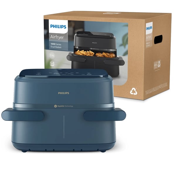 Philips 1000 series NA156/60, Varmluftsfritös, 7,1 l, Rapid Air, 40 ° C, 200 ° C, 60 min