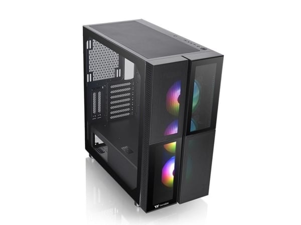 Thermaltake Versa T26 TG ARGB - Mid tower - utökad ATX - genomskinlig sidopanel (härdat glas) - ingen strömförsörjning (PS/2) - svart - USB/ljud
