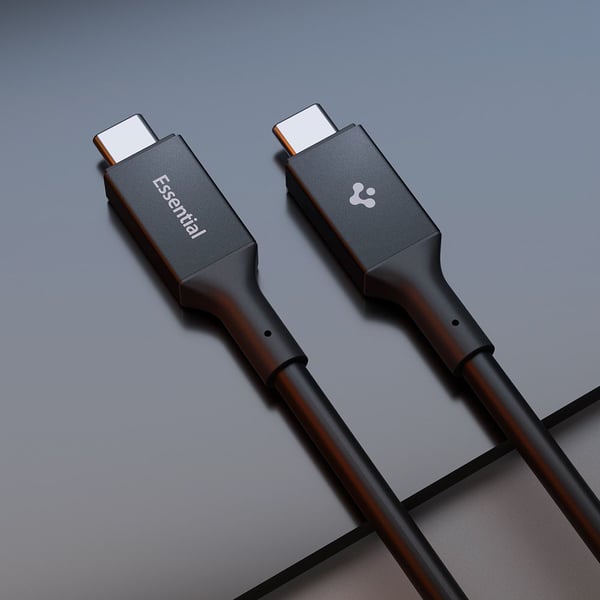 Spigen ACA09461, 1,2 m, USB C, USB C, USB4 Gen 3x2, 40 Gbit/s, Svart