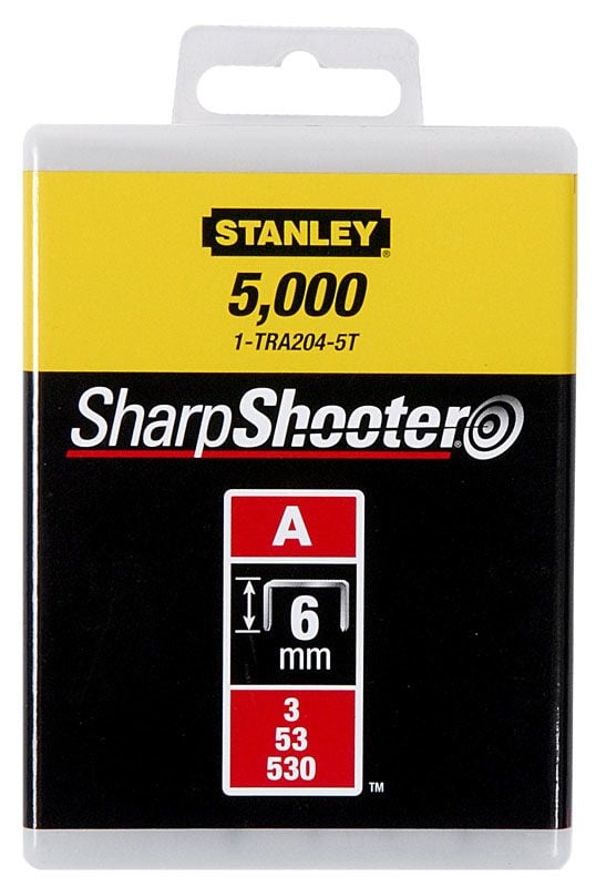 Stanley 1-TRA204-5T, Blandad klammer, bult och spik, 1000 styck, 6 mm, TR40 TR150L, Låda