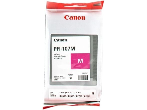 Canon PFI-107 M - 130 ml - magenta - original - blekktank - for imagePROGRAF iPF670, iPF680, iPF685, iPF770, iPF780, iPF785
