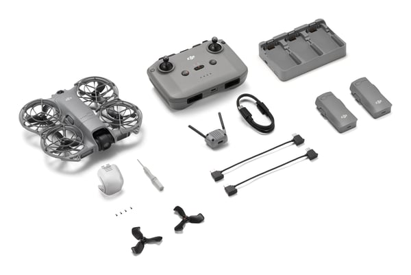 DJI Neo 2 Fly More Combo, 4 rotorer, 12 MP, 2688 x 1512 piksler, 7000 m, 1606 mAh, Svart, Grå
