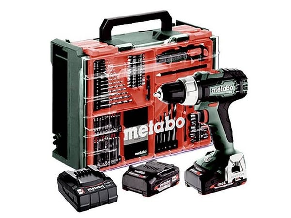 Metabo BS 18 L Set 614051710 Akkuporakone 18 V 2 Ah Lithium harjaton, sis. lisäakku, matkalaukku, sis. laturi, sis. tarvikkeet
